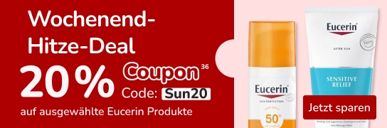 20 % Extra-Rabatt auf ausgewählte Eucerin-Produkte – Weitere Bedingungen unter Fußnote 36