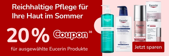 20 % Extra-Rabatt auf viele Eucerin-Produkte – Weitere Bedingungen unter Fußnote 38
