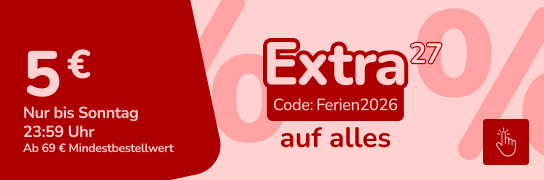 5 € mit Code Ferien2026 auf alles sparen – Weitere Bedingungen unter Fußnote 27