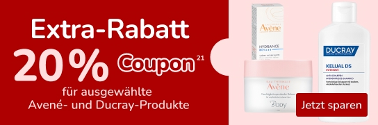 20 % Extra-Rabatt auf ausgewählte Avené-Produkte. Weitere Bedingungen unter Fußnote 21