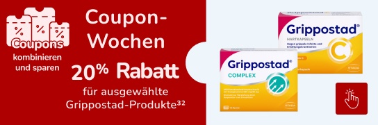 20 % Extra-Rabatt auf ausgewählte Grippostad-Produkte - Weitere Bedingungen siehe Fußnote 32