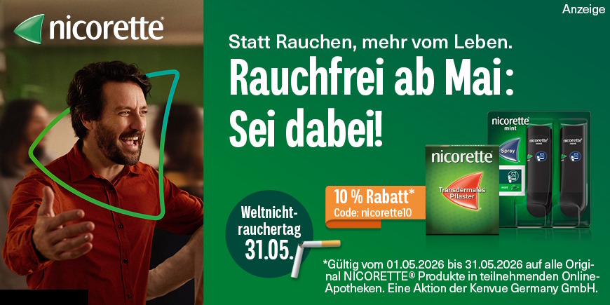 10% Rabatt auf ausgewählte Nicorette-Produkte