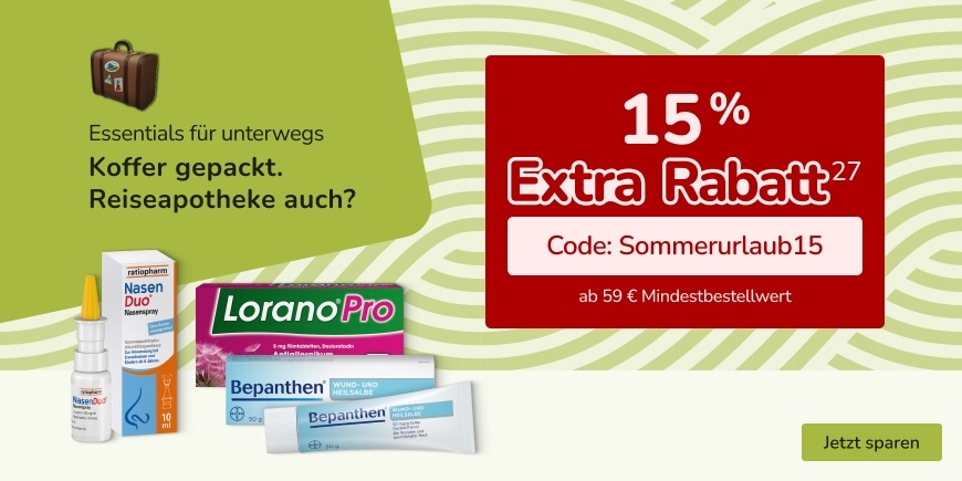 15 % Extra Rabatt mit Code Sommerurlaub15 - Weitere Bedingungen siehe Fußnote 27